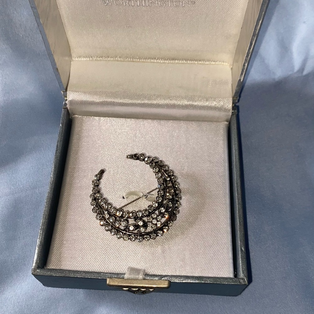 Worthington Silver Crystal Brooch